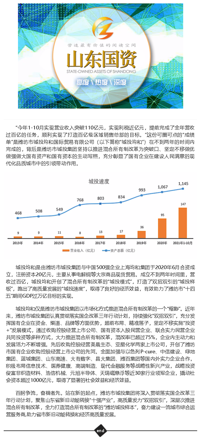 山东国资：潍坊市城投集团 混合所有制改革交出亮丽成绩单.png